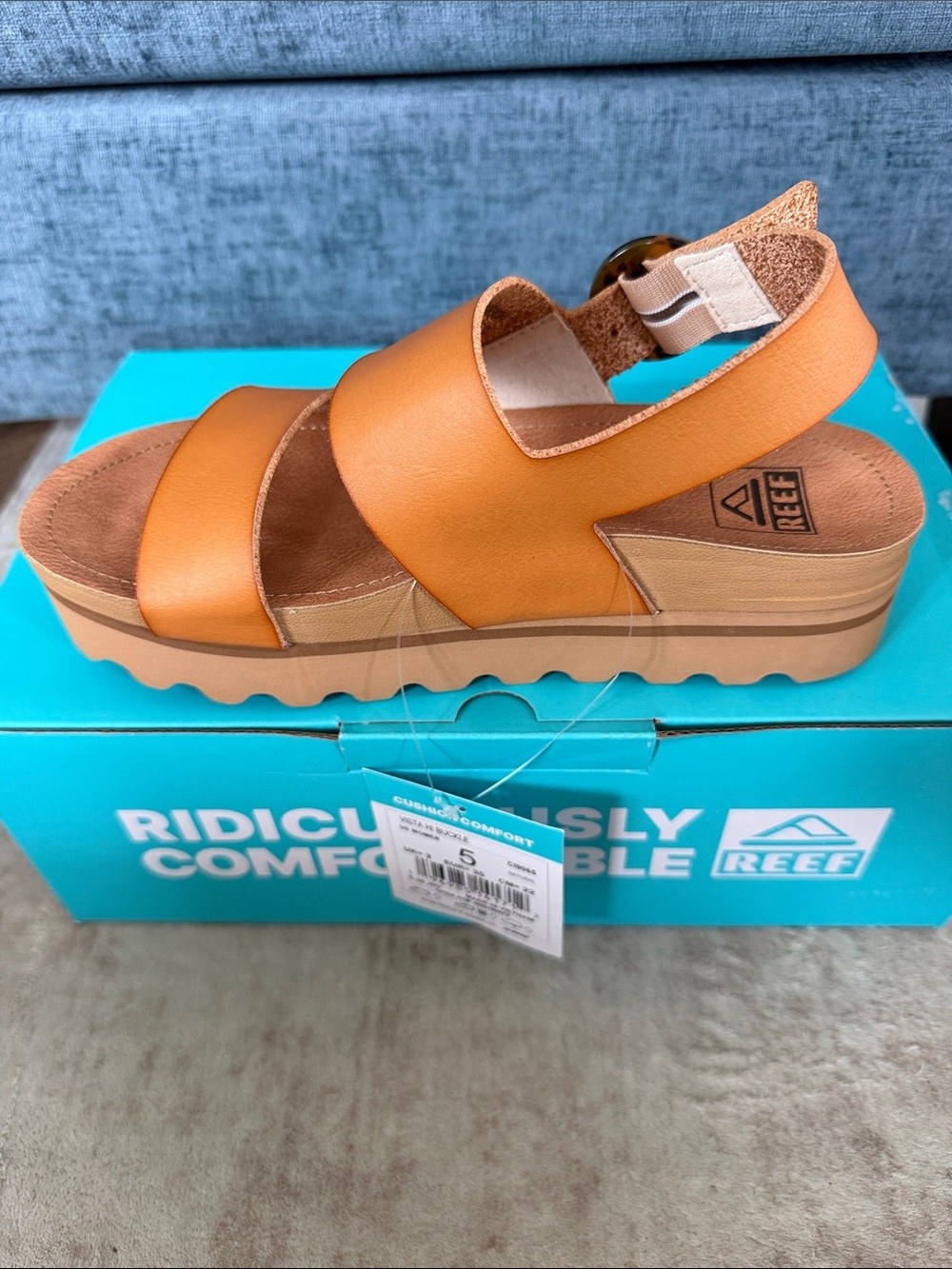 Reef Women's Vista Natural Tan Platform Slingback Sandal